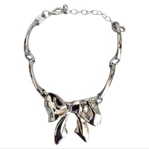 Silver Bow Ribbon Bracelet